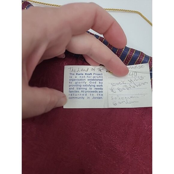 Handmade Cross-stitched Banner Wall Hanging Floral on Dowell Rod - Picture 5 of 5